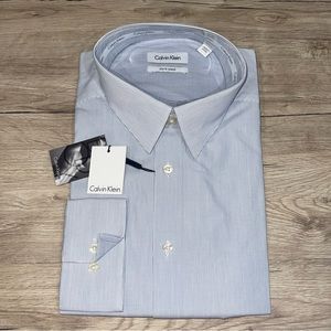 Calvin Klein Slim Fit Stretch Dress Shirt - New! - Sz: 17.5